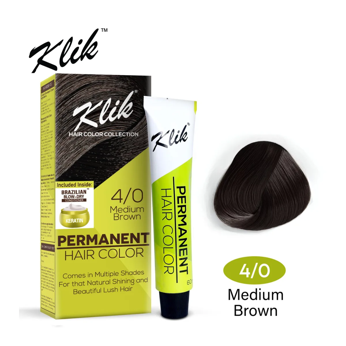 KLIK Hair Color 100ml - 4.00 Medium Brown