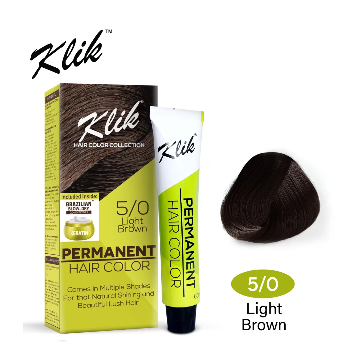 KLIK Hair Color 100ml - 5.00 Light Brown