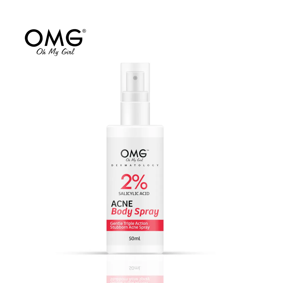 OMG DERMATOLOGY 2% SALICYLIC ACID ACNE BODY SPRAY 50mL