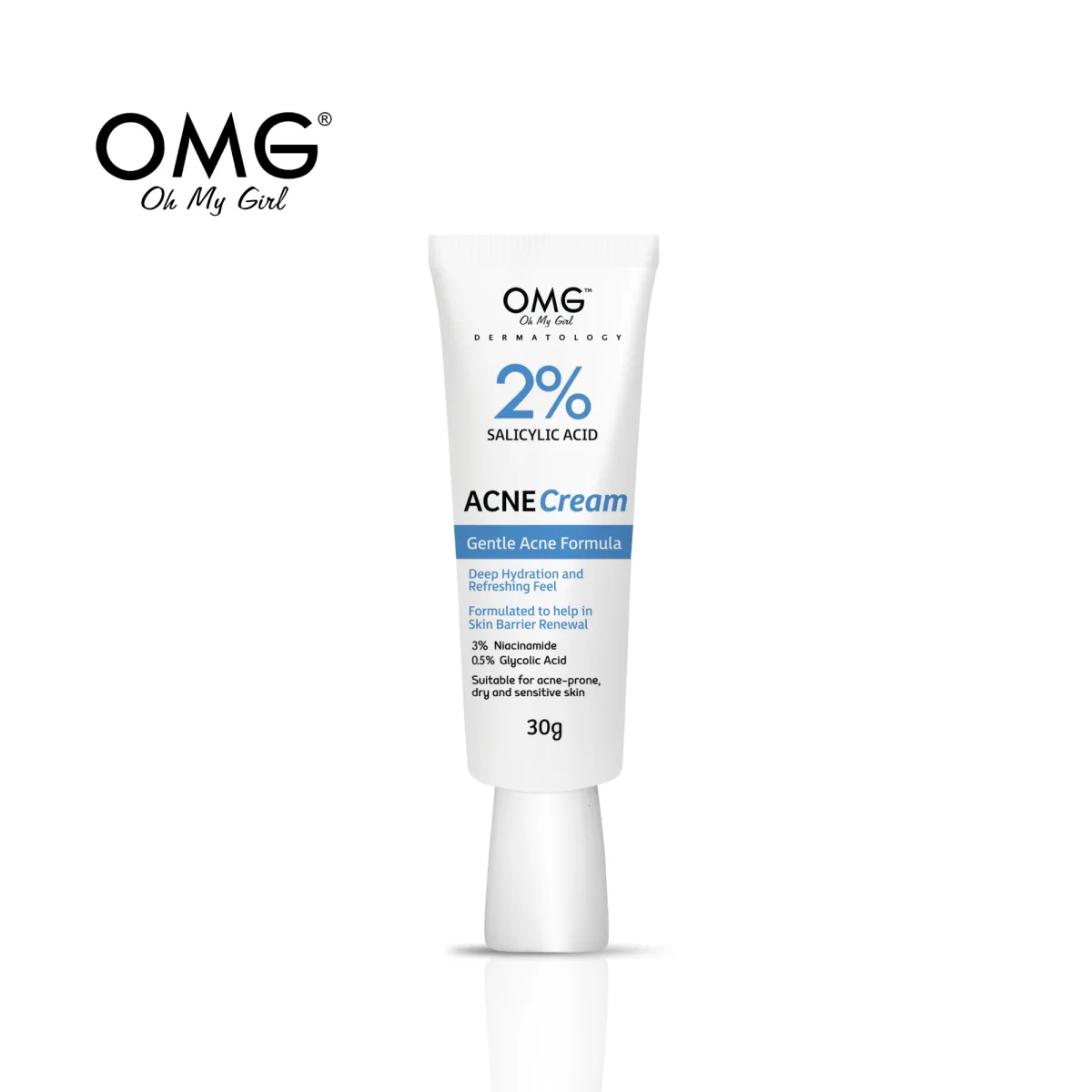OMG DERMATOLOGY 2% SALICYLIC ACID ACNE CREAM 30g