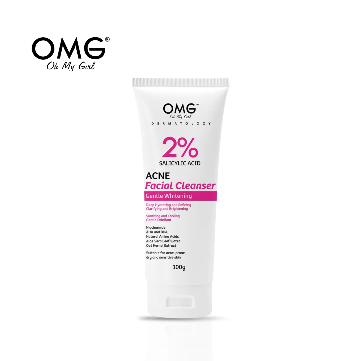 OMG DERMATOLOGY 2% SALICYLIC ACID ACNE FACIAL CLEANSER 100g