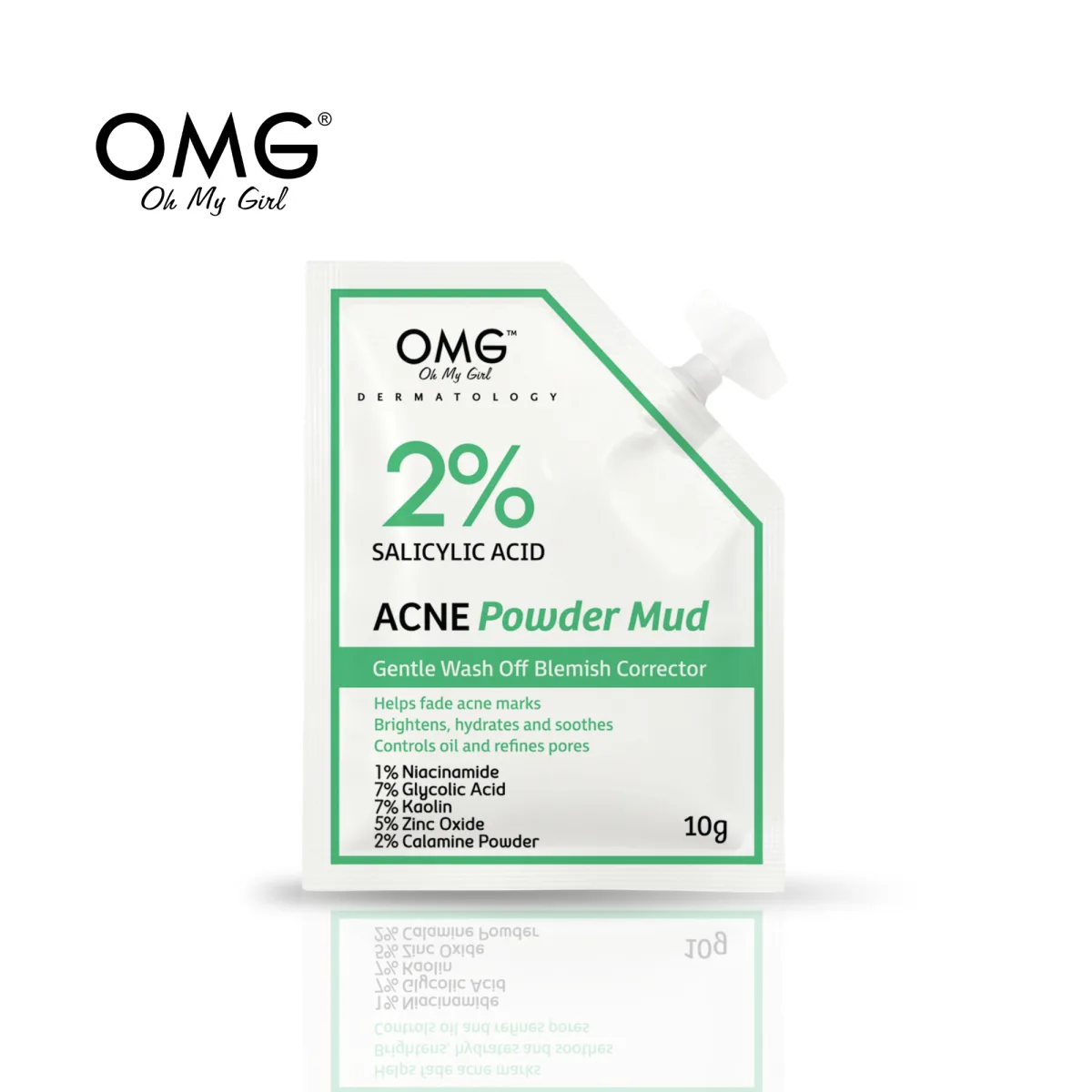 OMG DERMATOLOGY 2% SALICYLIC ACID POWDER MUD CREAM 10g