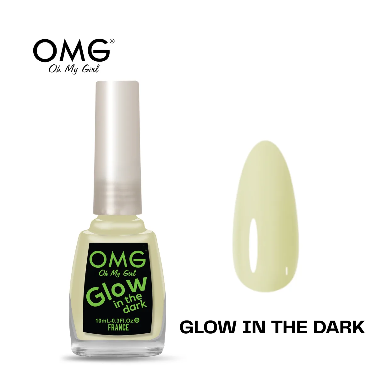 OMG NAIL POLISH 10ML - GLOW IN THE DARK